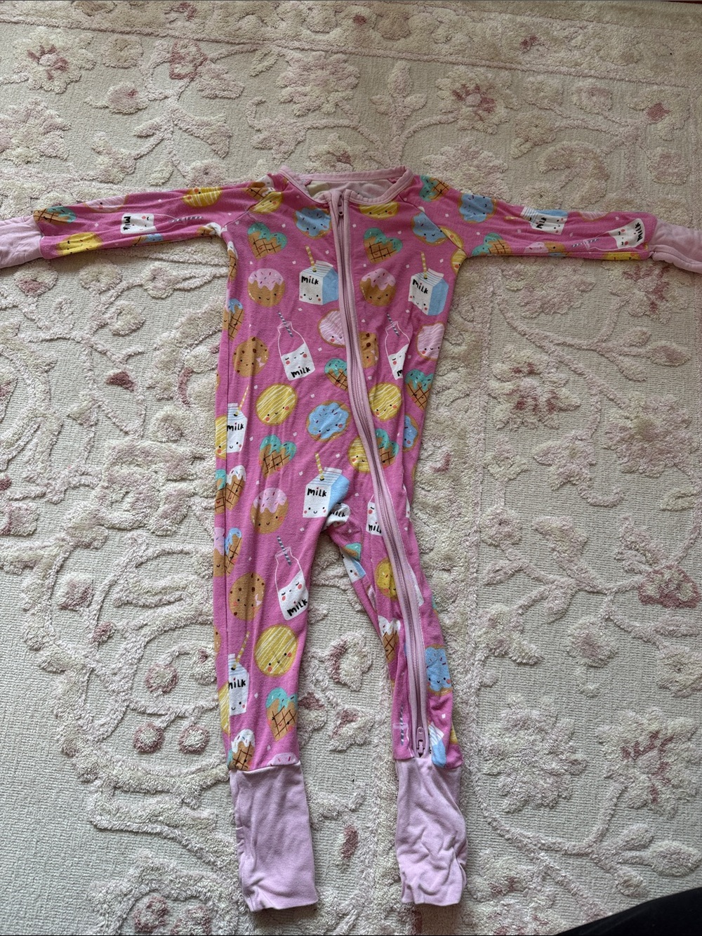Little Sleepies One-Piece Pajamas with Milk & Cookie Print